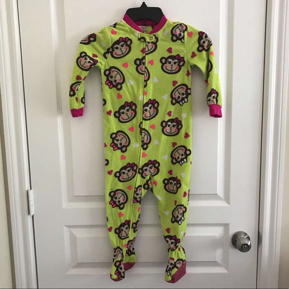 Green/ Monkey Print Footsie